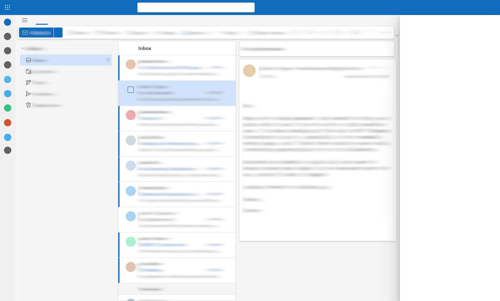 Outlook interface mockup